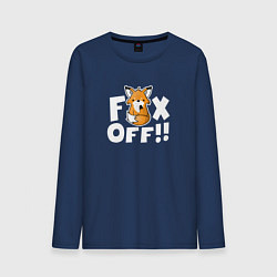 Лонгслив хлопковый мужской Fox Off!, цвет: тёмно-синий