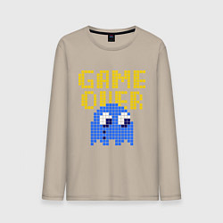 Лонгслив хлопковый мужской Pac-Man: Game over цвета миндальный — фото 1