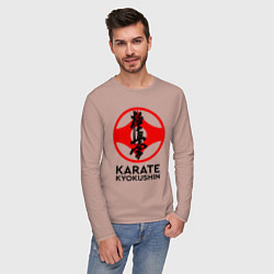 Лонгслив хлопковый мужской Karate Kyokushin, цвет: пыльно-розовый — фото 2