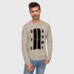 Лонгслив хлопковый мужской BTS ARMY, цвет: миндальный — фото 2