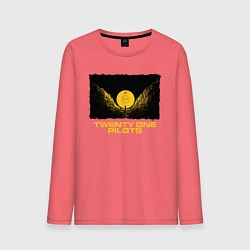 Лонгслив хлопковый мужской TWENTY ONE PILOTS TOP, цвет: коралловый