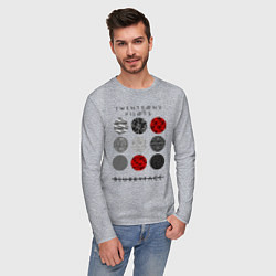 Лонгслив хлопковый мужской TOP: Blurryface, цвет: меланж — фото 2