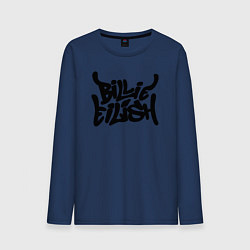 Лонгслив хлопковый мужской BILLIE EILISH: Street Art, цвет: тёмно-синий
