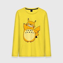 Лонгслив хлопковый мужской Pika Totoro цвета желтый — фото 1
