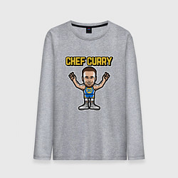 Лонгслив хлопковый мужской Chef Curry, цвет: меланж