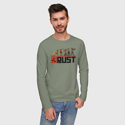 Лонгслив хлопковый мужской Evolution Rust, цвет: авокадо — фото 2