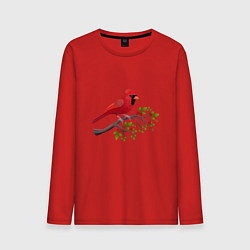 Лонгслив хлопковый мужской Красный кардинал, цвет: красный