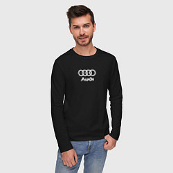 Лонгслив хлопковый мужской Audi Ауди, цвет: черный — фото 2