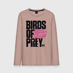 Лонгслив хлопковый мужской Birds of Prey logo, цвет: пыльно-розовый