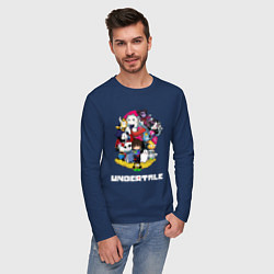 Лонгслив хлопковый мужской UNDERTALE, цвет: тёмно-синий — фото 2