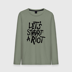 Лонгслив хлопковый мужской Three Days Grace, цвет: авокадо