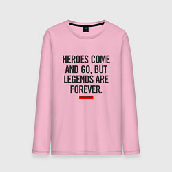 Лонгслив хлопковый мужской Kobe - Legends Are Forever, цвет: светло-розовый