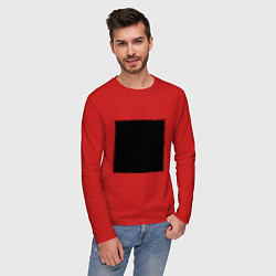 Лонгслив хлопковый мужской ЧЕРНЫЙ КВАДРАТ, цвет: красный — фото 2