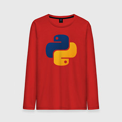 Лонгслив хлопковый мужской Python, цвет: красный