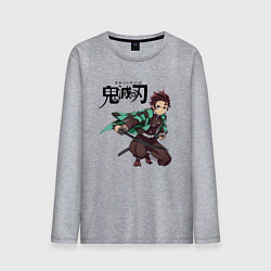 Лонгслив хлопковый мужской KIMETSU NO YAIBA, цвет: меланж