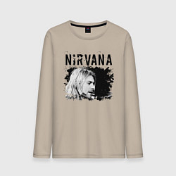 Лонгслив хлопковый мужской NIRVANA, цвет: миндальный