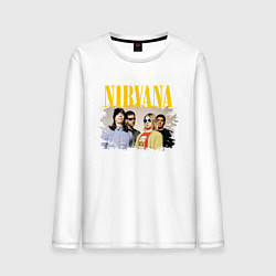 Лонгслив хлопковый мужской NIRVANA, цвет: белый