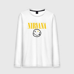 Лонгслив хлопковый мужской NIRVANA, цвет: белый