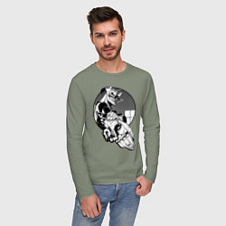 Лонгслив хлопковый мужской Дзюдзо, цвет: авокадо — фото 2