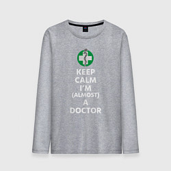 Лонгслив хлопковый мужской Keep calm I??m a doctor, цвет: меланж