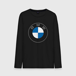 Лонгслив хлопковый мужской BMW LOGO 2020, цвет: черный