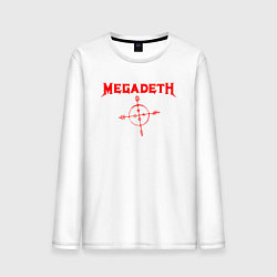 Лонгслив хлопковый мужской Megadeth, цвет: белый