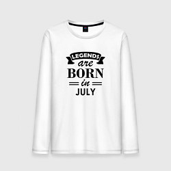 Лонгслив хлопковый мужской Legends are born in july, цвет: белый