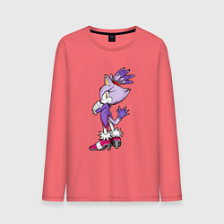 Лонгслив хлопковый мужской SONIC Кошка Блейз, цвет: коралловый