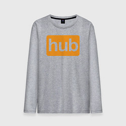 Лонгслив хлопковый мужской Hub, цвет: меланж