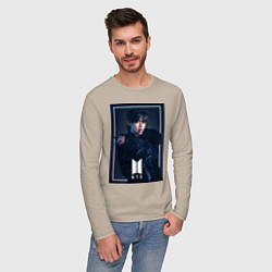 Лонгслив хлопковый мужской BTS Black Swan, цвет: миндальный — фото 2