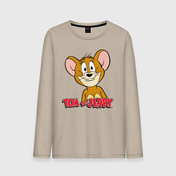 Лонгслив хлопковый мужской Tom & Jerry, цвет: миндальный