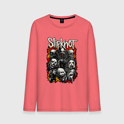 Лонгслив хлопковый мужской Slipknot, цвет: коралловый