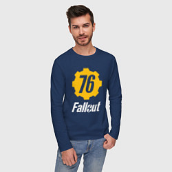 Лонгслив хлопковый мужской FALLOUT76, цвет: тёмно-синий — фото 2