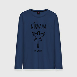 Лонгслив хлопковый мужской Nirvana In utero, цвет: тёмно-синий
