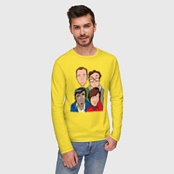 Лонгслив хлопковый мужской The Big Bang Theory Guys цвета желтый — фото 2