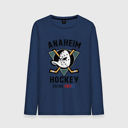 Лонгслив хлопковый мужской ANAHEIM DUCKS, цвет: тёмно-синий