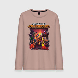 Лонгслив хлопковый мужской Minecraft Dungeons, цвет: пыльно-розовый
