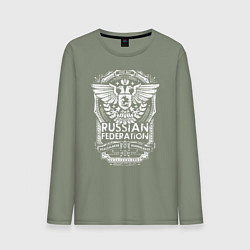 Лонгслив хлопковый мужской Russian Federation, цвет: авокадо