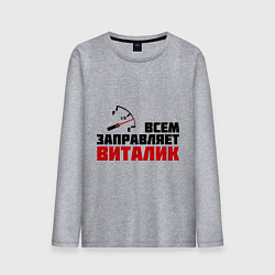 Лонгслив хлопковый мужской Заправляет Виталик, цвет: меланж