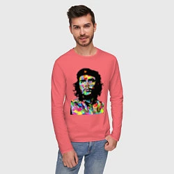 Лонгслив хлопковый мужской Che, цвет: коралловый — фото 2