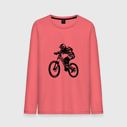 Лонгслив хлопковый мужской Велоспорт Z цвета коралловый — фото 1