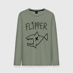 Лонгслив хлопковый мужской Nirvana Flipper, цвет: авокадо