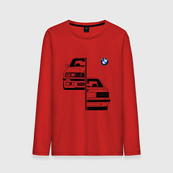 Лонгслив хлопковый мужской BMW БМВ Z, цвет: красный