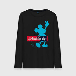 Лонгслив хлопковый мужской Disney Микки Маус цвета черный — фото 1
