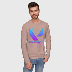 Лонгслив хлопковый мужской VALORANT, цвет: пыльно-розовый — фото 2