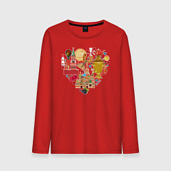 Лонгслив хлопковый мужской LOVE RUSSIA, цвет: красный
