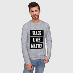 Лонгслив хлопковый мужской Black lives matter Z, цвет: меланж — фото 2