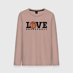 Лонгслив хлопковый мужской Love Basketball, цвет: пыльно-розовый