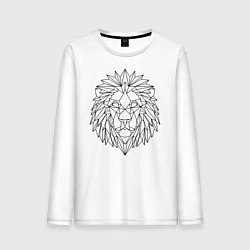 Лонгслив хлопковый мужской Геометрический Лев, цвет: белый
