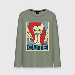 Лонгслив хлопковый мужской Fluttershy cute, цвет: авокадо